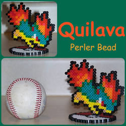 Gift To MaypleLeaf-Quilava PC Sprite Perler Bead by XxDessysaurxX