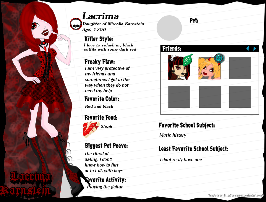 Monster High Bio Examples Monster High OC Bio by DelphineLedoux on DeviantArt