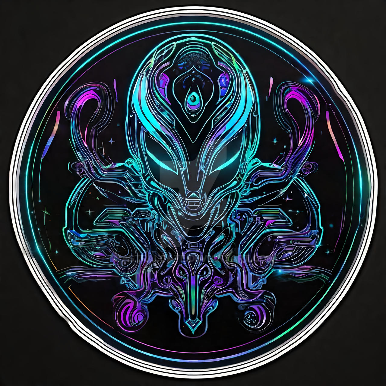 Alien holographic sticker by AstralGate on DeviantArt