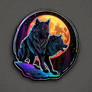 holographic Wolf Sticker