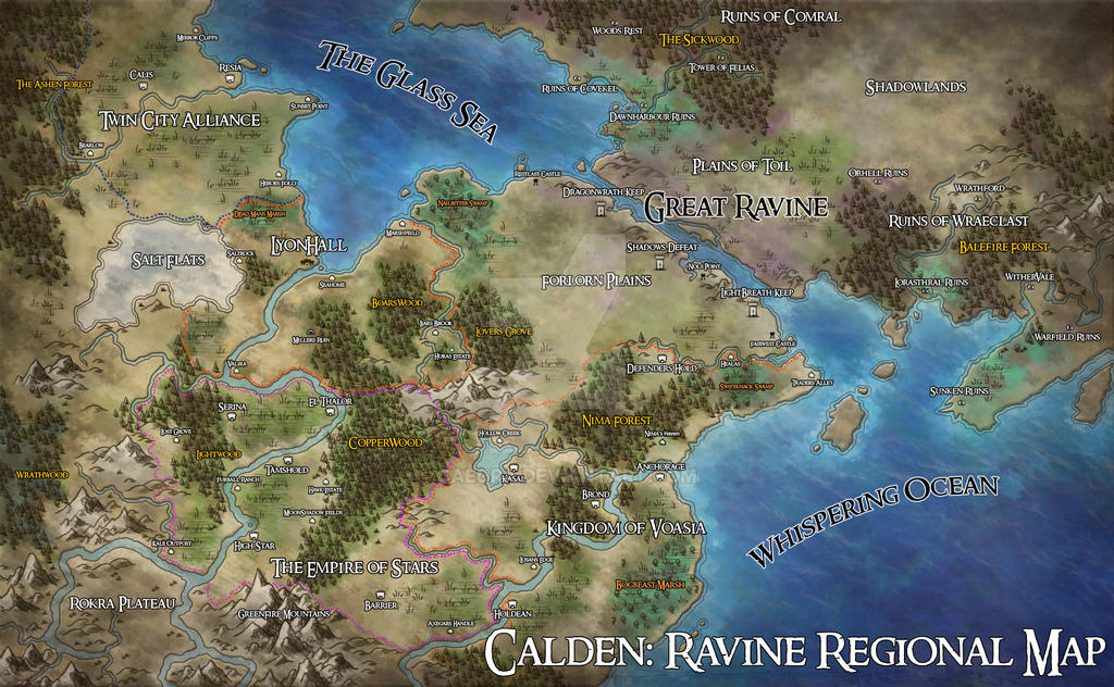 Calden Ravine Regional Map by Caeora on DeviantArt