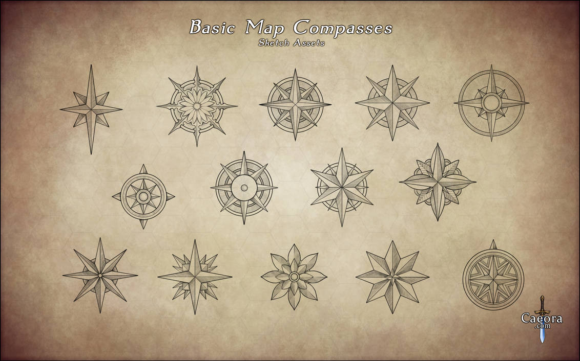 Compas Layout Basic Map Compasses by Caeora on DeviantArt