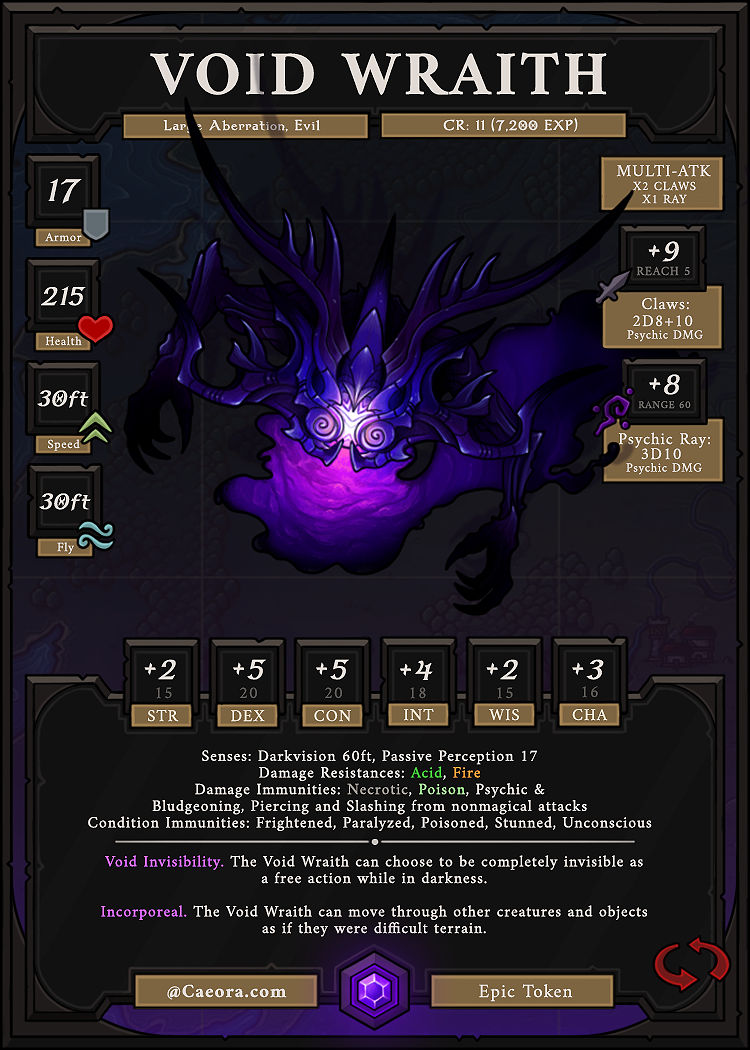 Token Card: Void Wraith by Caeora on DeviantArt