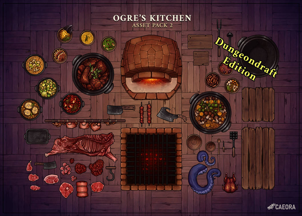Dungeon Rack Kitchen Ogre's Kitchen Dungeondraft Edition by Caeora on DeviantArt