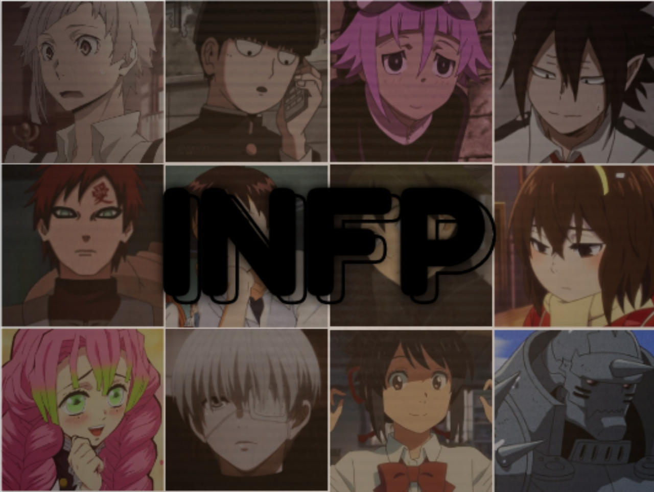 infp anime characters by ICatfishedYourGramma on DeviantArt