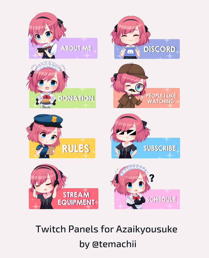COMM : Twitch panels by Temachii