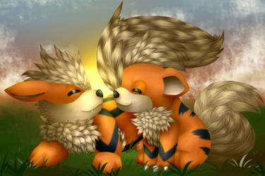 Arcanine and Growlithe