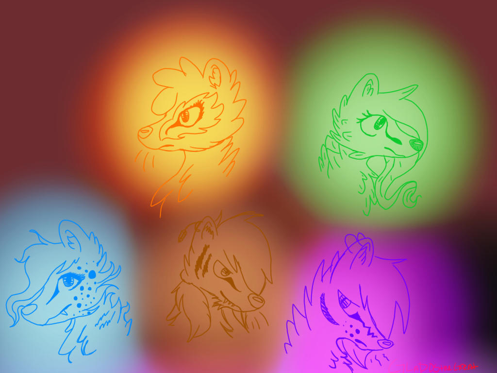 Elemental wolves by GLaDOSthegreat on DeviantArt