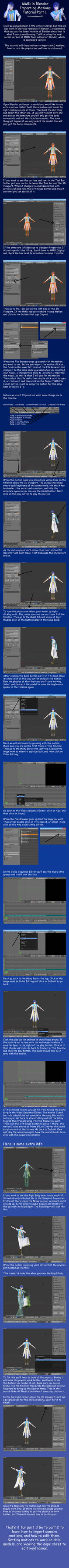 MMD in Blender 2.79 Importing Motions Tutorial by crazy4anime09
