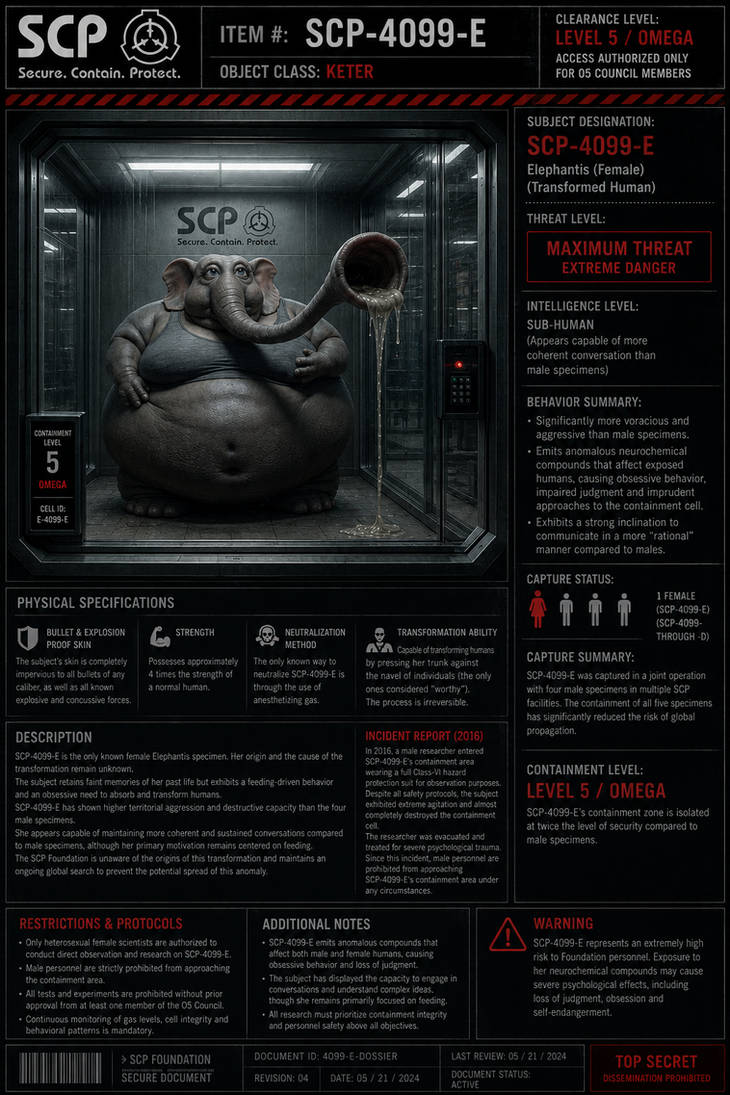 Elephant Scp SCP-4099-E: She Elephantis (English/Spanish) by loveroffattnes on ...