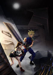 Final Fantasy Fan Art - Cloud and Tifa in Midgar