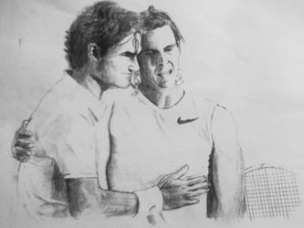 Roger Federer and Rafael Nadal by O'Lee Jr.