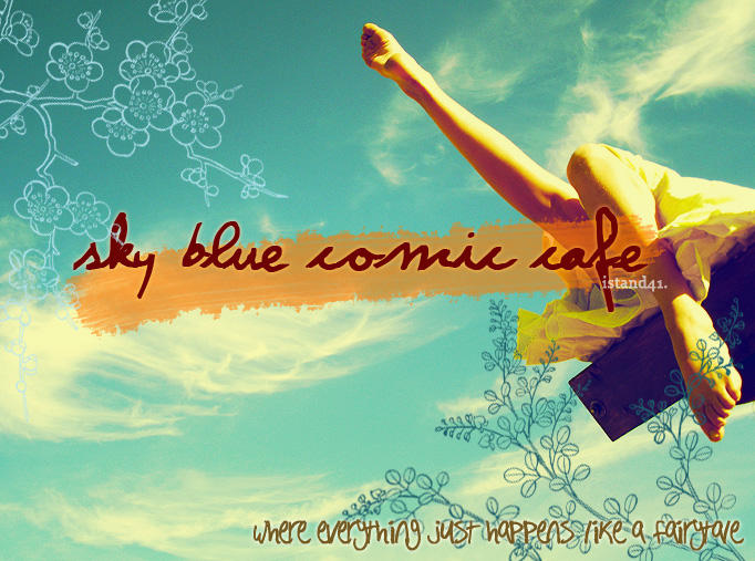 Sky Blue Comic Cafe Banner