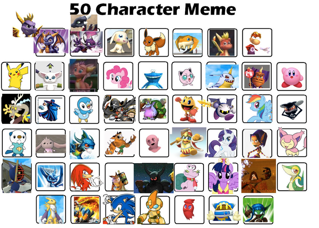 Meme Chacter 50 Character Meme by MegaCrystalSwiftail on DeviantArt