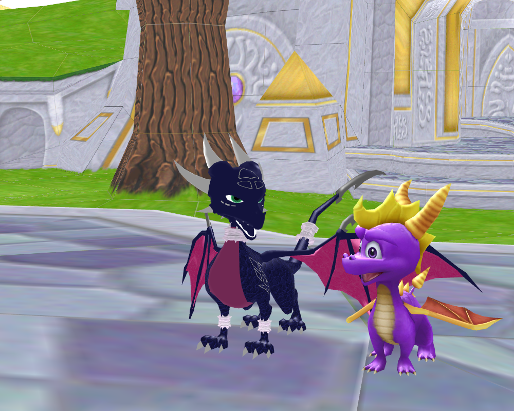 Cynder hangs out with her Mini-ro