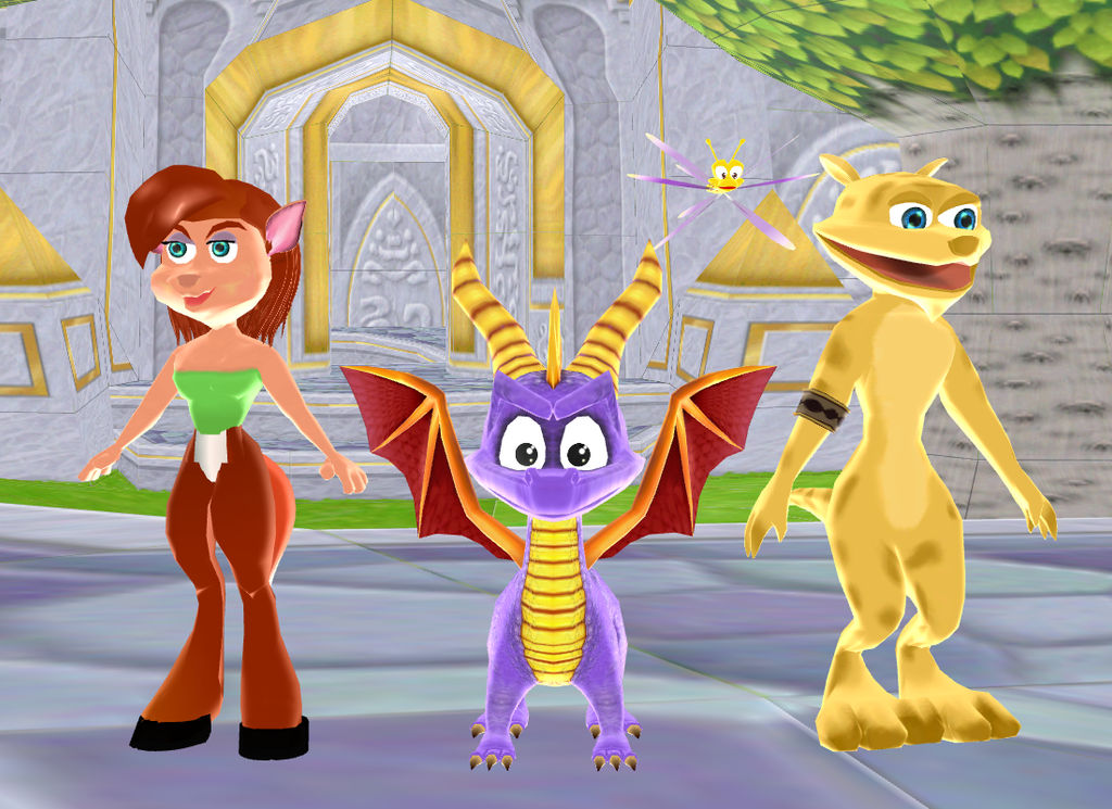 Spyro And Sparx With Elora And Hunter By MegaCrystalSwiftail On DeviantArt spyro-and-sparx-with-elora-and-hunter-by-megacrystalswiftail-on-deviantart