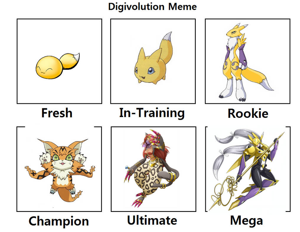 Digivolution meme: Crystal's Renamon by MegaCrystalSwiftail on DeviantArt