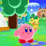 Kirby finds a Pikachu doll