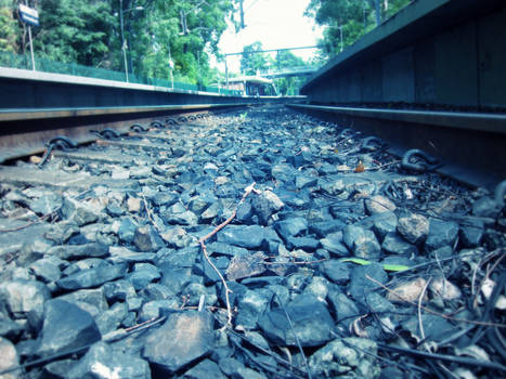 Pebbles on a railyway track