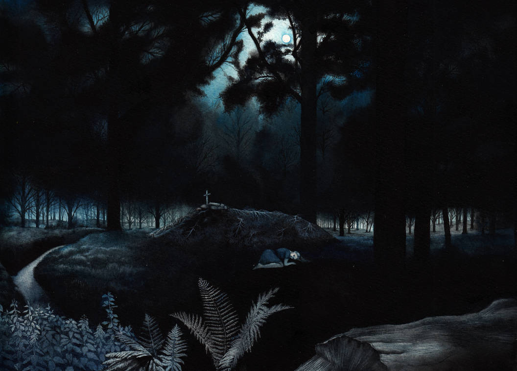 Helga sleeping by the mound by SarkaSkorpikova
