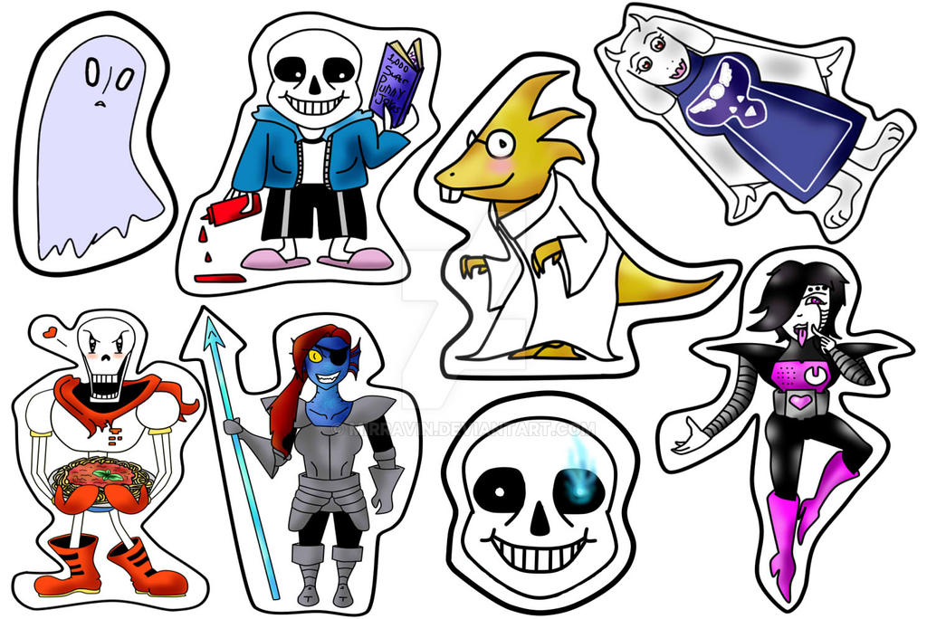Undertale Sticker Sheet 1 by Mirravin on DeviantArt