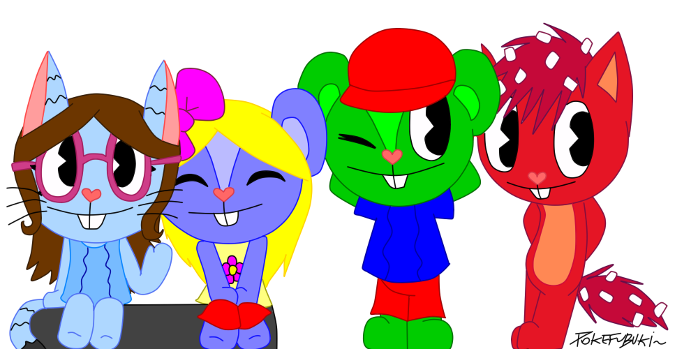 Neena,Kelly, Reddy and Tacho - HTF RQ- by pokefubuki on DeviantArt
