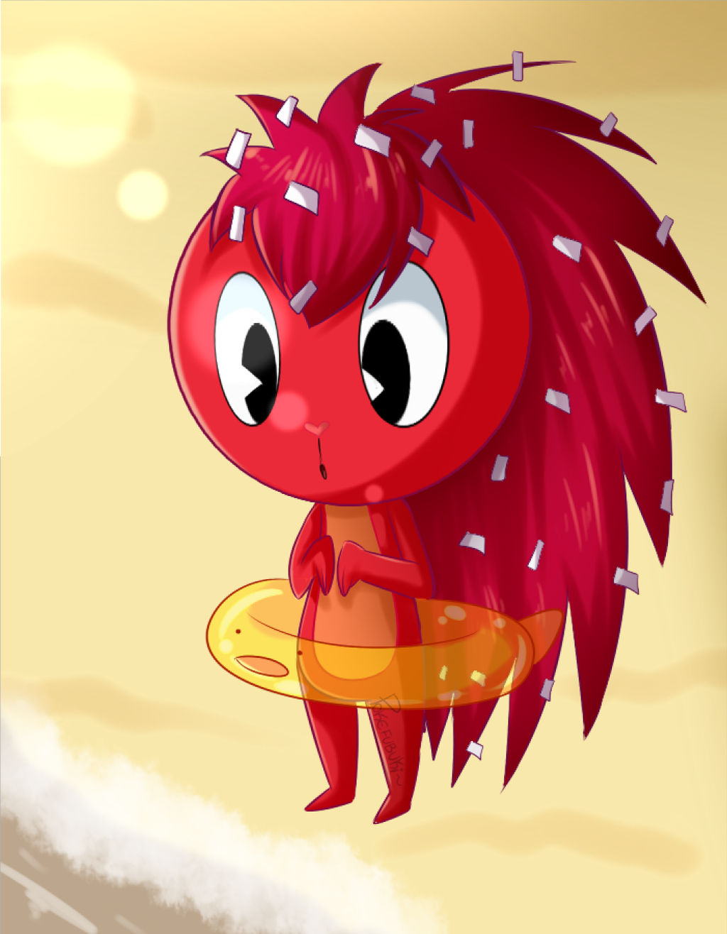 HTF-Flaky in the beach by pokefubuki on DeviantArt