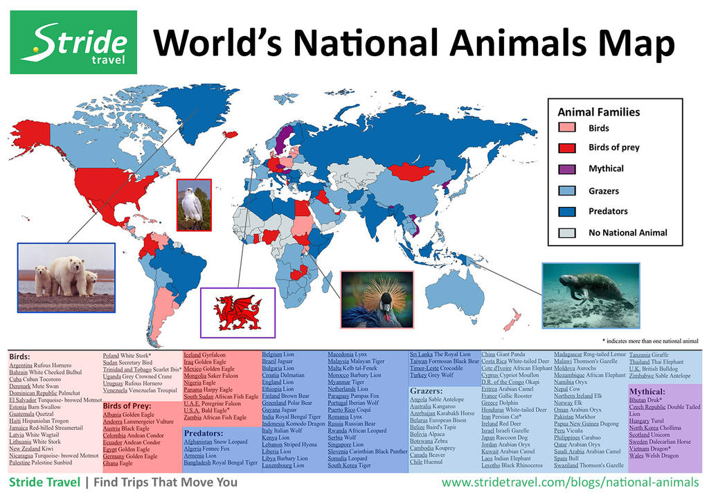 National Animals of the World Map by MaxTravel on DeviantArt