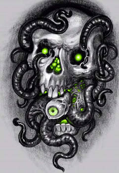 Tentacle Skull Tattoo Design