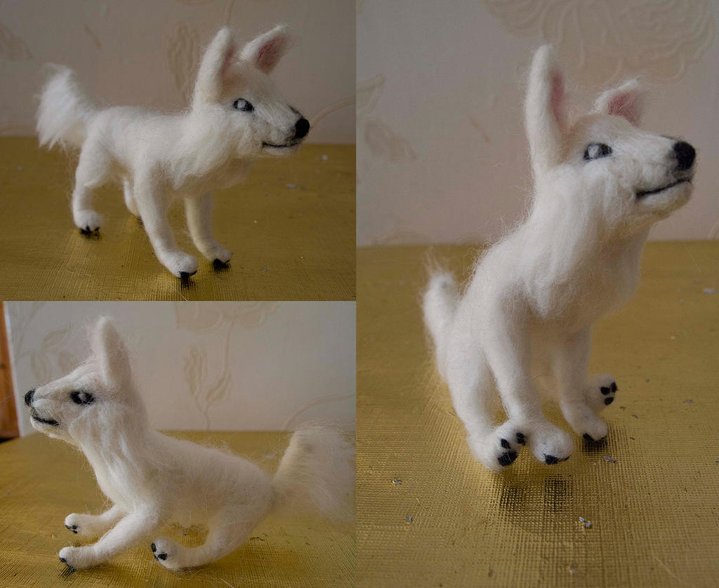 White Swiss Shepherd Dog Felt