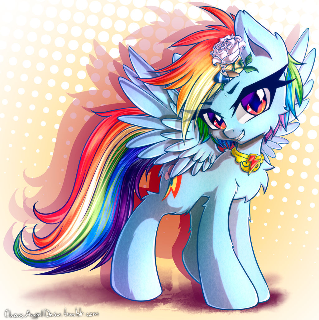 Commission - Rainbow Dash with a Flower by ChaosAngelDesu on DeviantArt