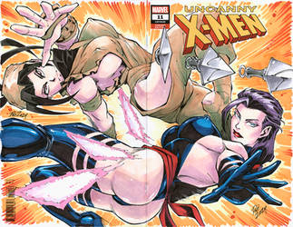 Psylocke vs Ibuki Wraparound Sketch Cover