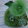 Beaded green fabric flower headband (available)