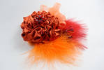 Beaded orange hair fascinator (available) by TheBohoCraftsShoppe