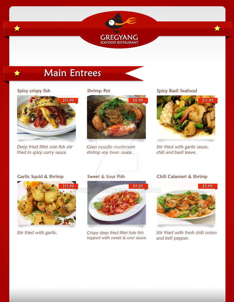 main entrees menu by gimo0123 on DeviantArt
