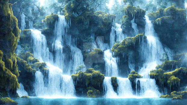 Frozen Waterfall Scenery