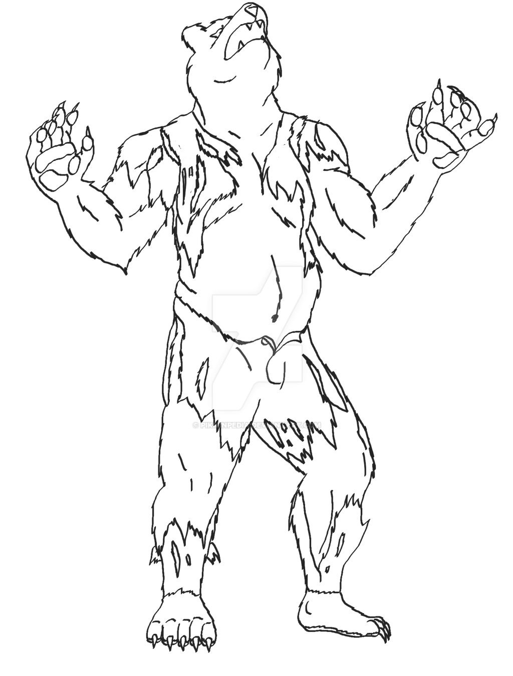 The Werebear lineart by pikminpedia on DeviantArt