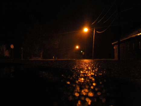 Rainy night road