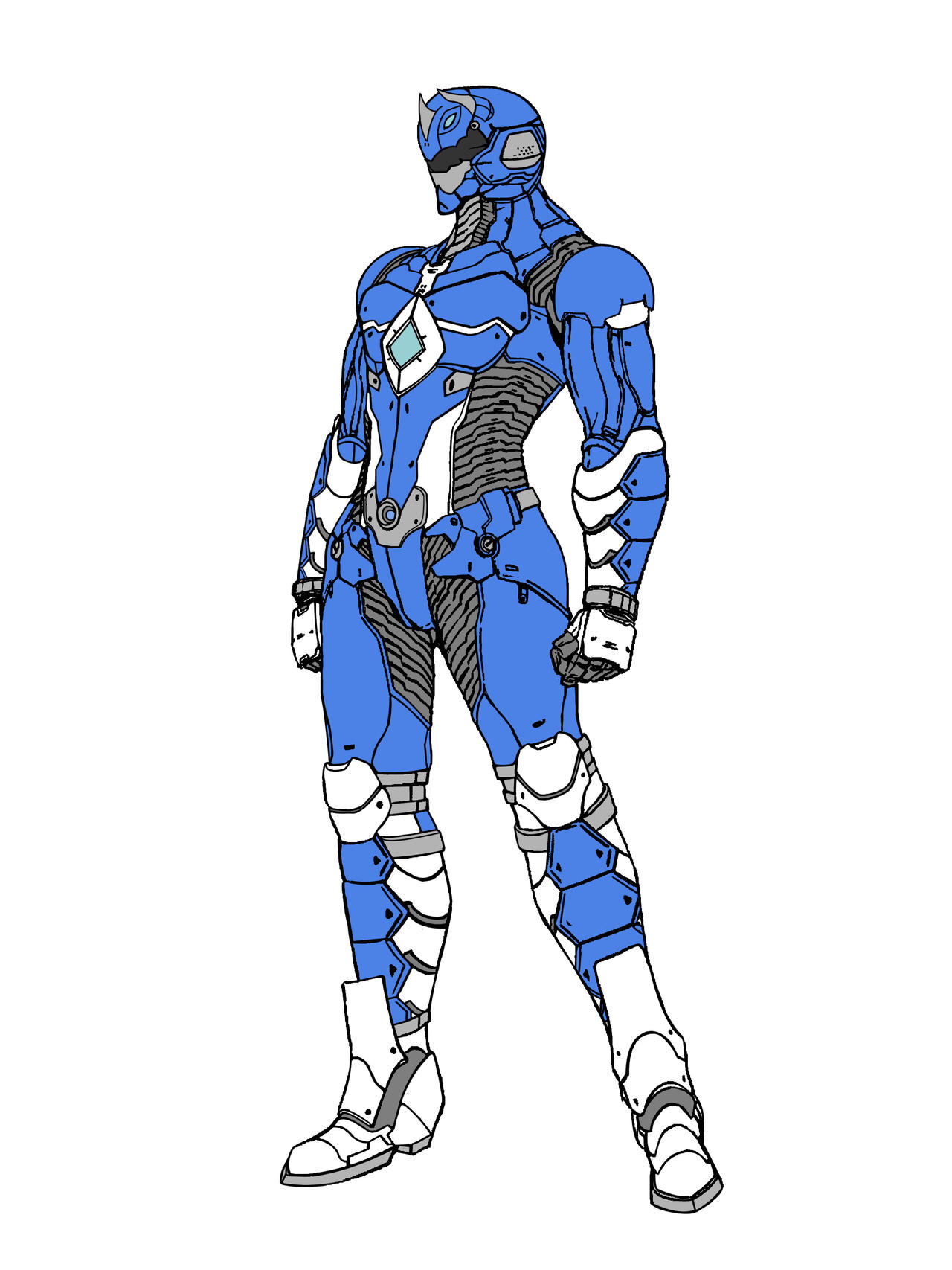 Blue Ranger Traceable Blue Ranger RE: by everyfaces on DeviantArt