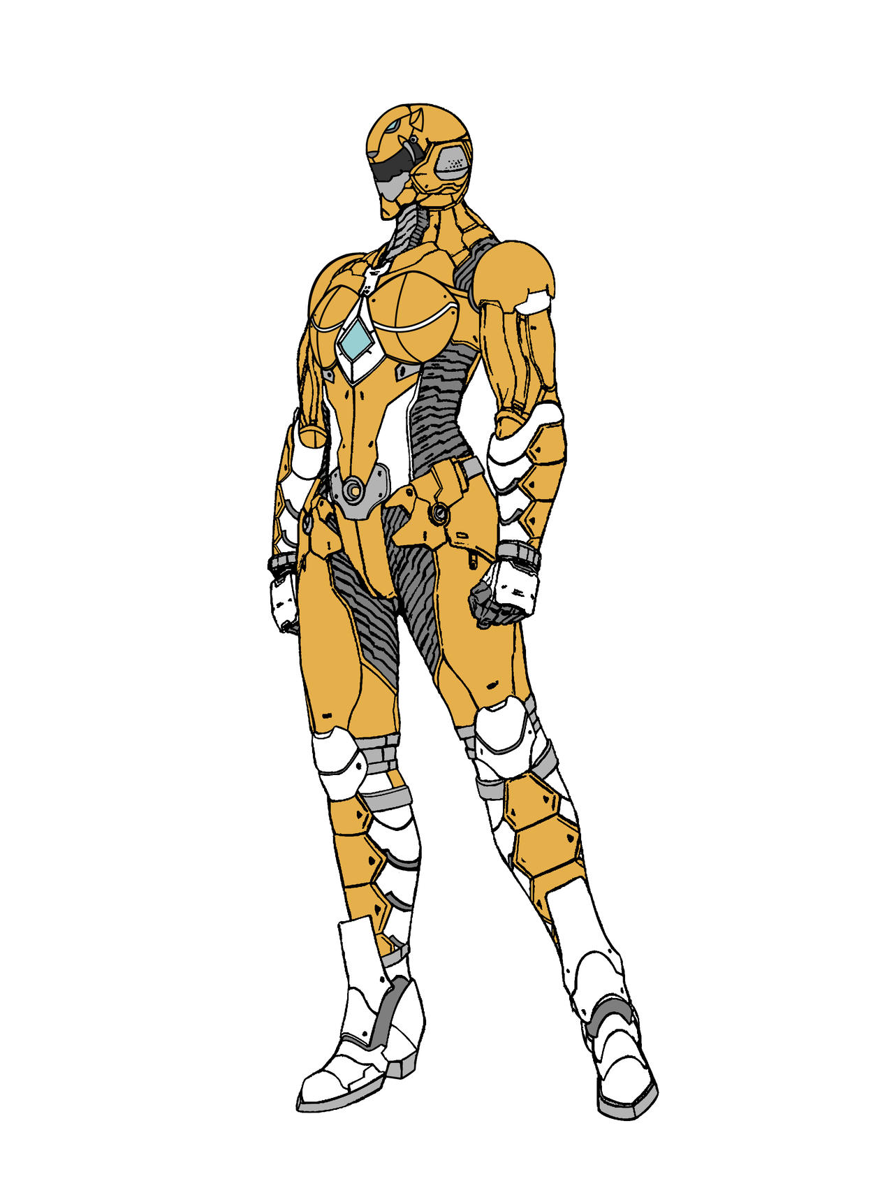 Yellow Ranger Backside Yellow Ranger RE: by everyfaces on DeviantArt