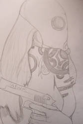 Renie with a gasmask on  x.x