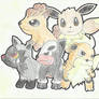 Poochyena, Vulpix, Houndour, Eevee and Growlithe