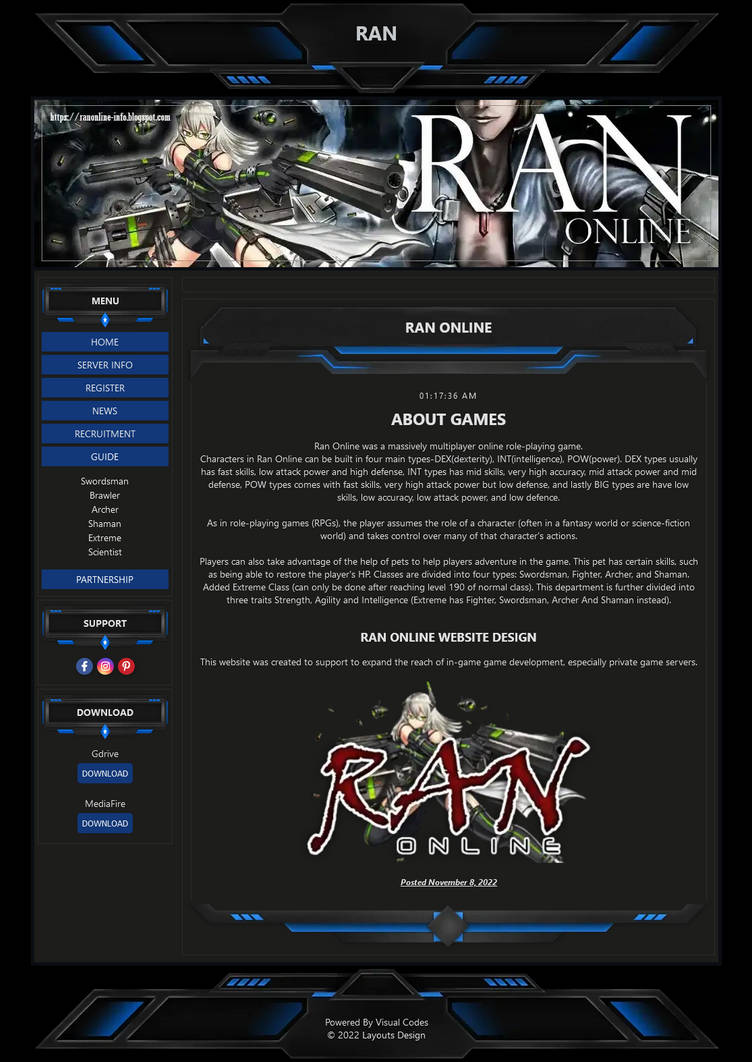 Ran Online Private Server Website Layouts (blue) by Vdreamland on ...