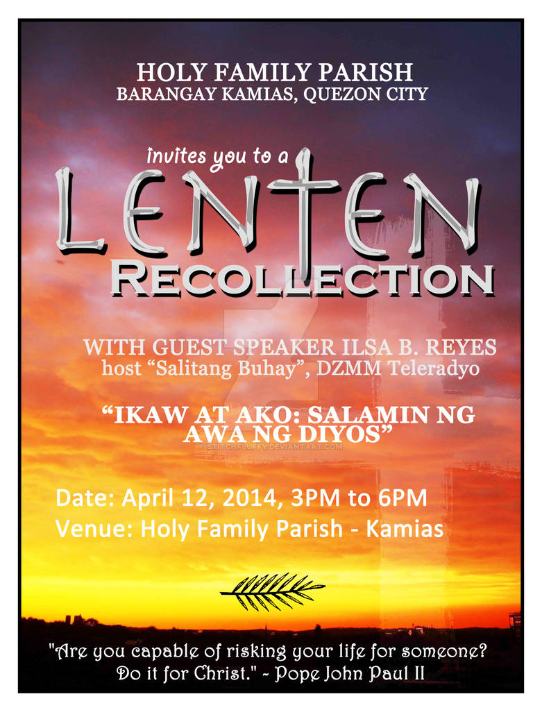 Finalized Lenten Recollection Poster by stitchfluffy on DeviantArt