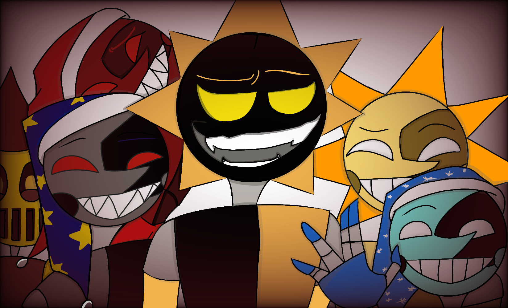 All of the (current) SAMS characters! by An4mations on DeviantArt