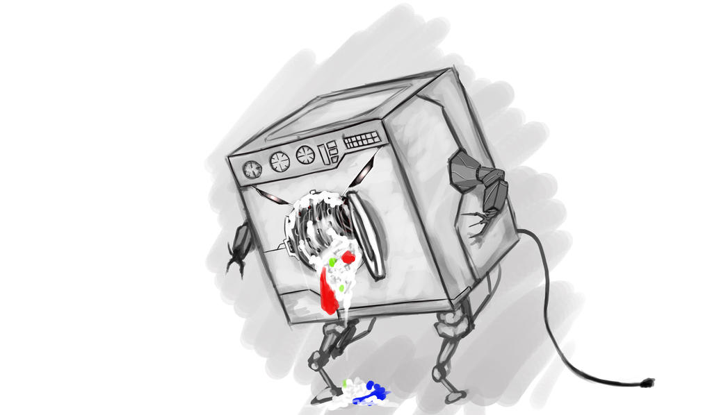 Evil Washing machine D: by omegacore on DeviantArt