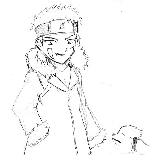 quck sketch - Kiba and Akamaru