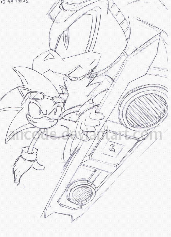 Sonic riders coloring pages