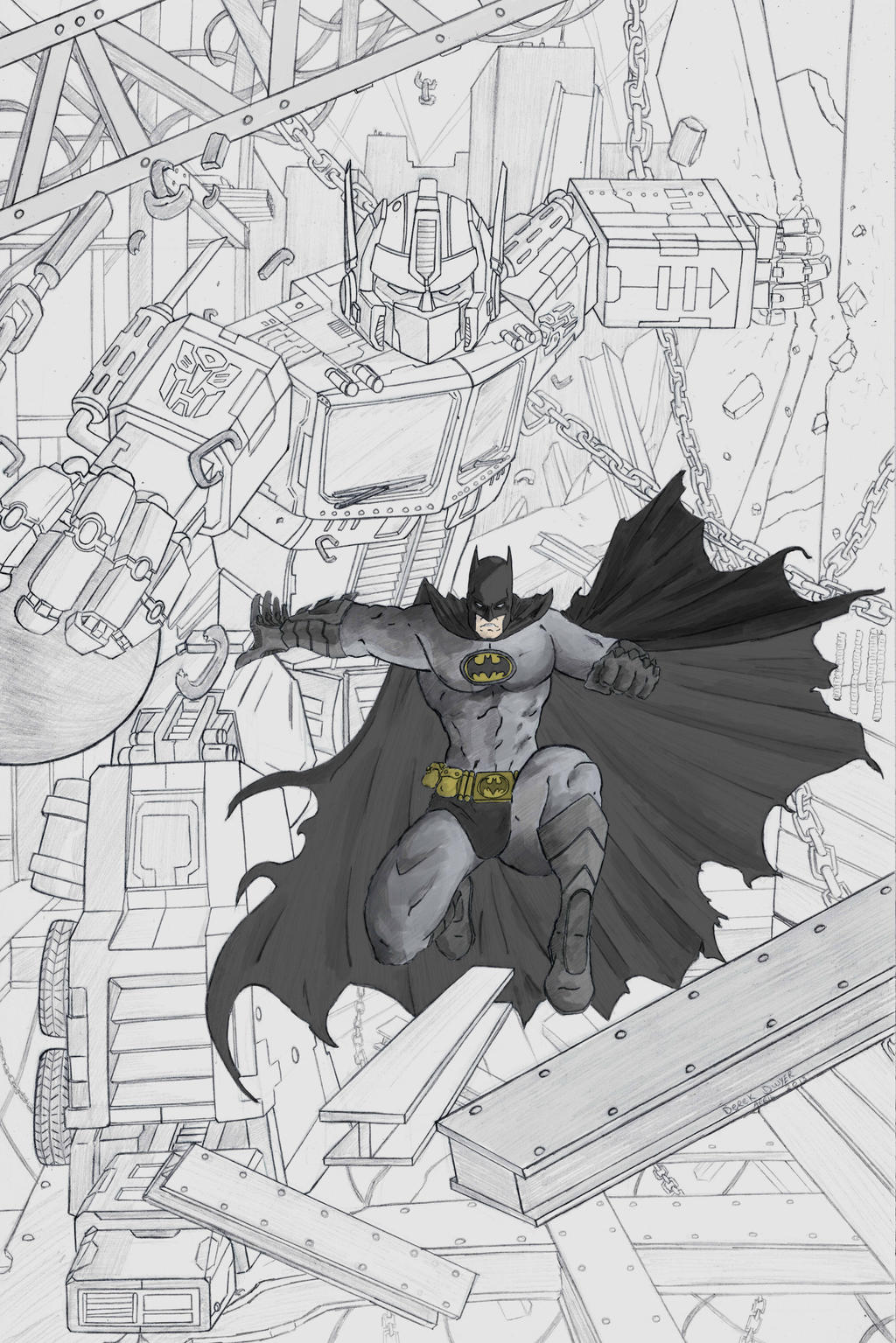 Batman Optimus Prime colour work in progress by DerekDwyer on DeviantArt