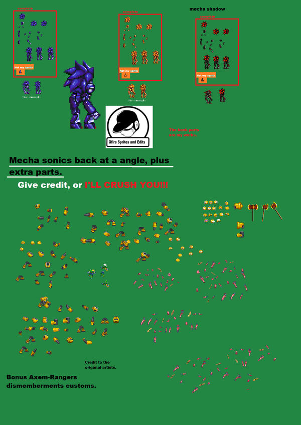 Mecha Sonic Sprites Sheet (My version) (Read D.) by JH-Production on  DeviantArt